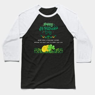 Happy St. Patrick Shamrock Shenanigans Irish Luck Baseball T-Shirt